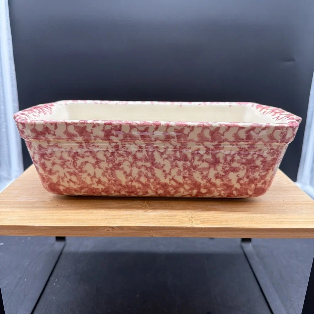 VTG Workshops Gerald E. Henn U.S.A. Roseville Spongeware Mini Loaf Pan Pottery